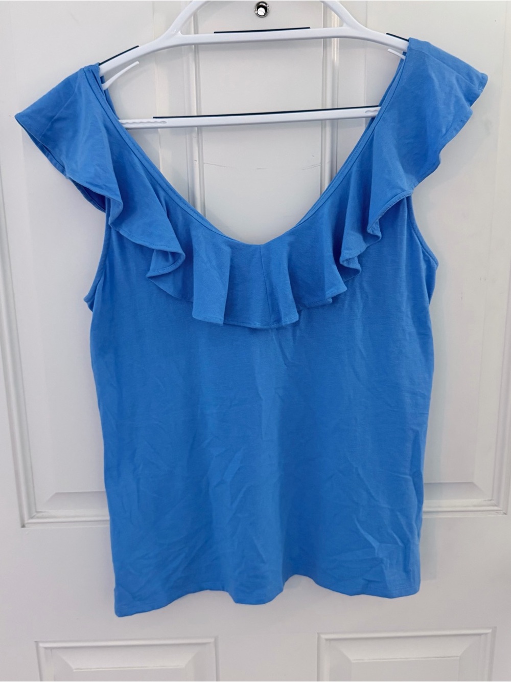 Lilly Pulitzer Alessa Sleeveless Top S | Blue Thistle Ruffle
